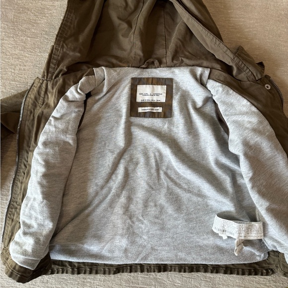 Zara Girls Green Hooded Utility Jacket – Size 3/4 - Picture 9 of 10